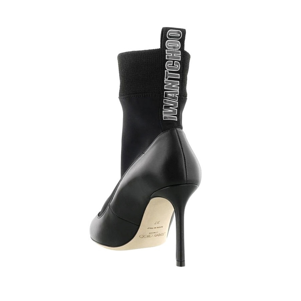 Jimmy Choo Brandon 85 Soft Leather Sock Ankle Spell Out Bootie - Picture 11 of 15